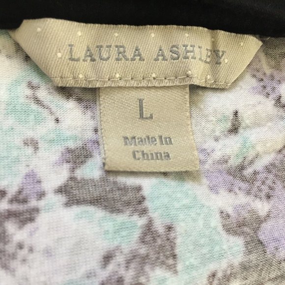 Laura Ashley Knit Top Women Large Stretch 1/4 snap 3/4 Sleeve Multi-color - Picture 6 of 8